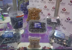 AgroBel's blueberries and hazelnuts on display.
